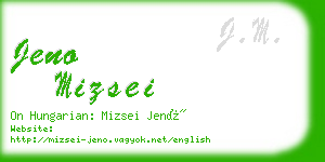 jeno mizsei business card